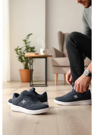 Enoch Erkek X Amblem Detaylı Yüksek Beyaz Tabanlı Günlük Spor Ayakkabı Sneaker Beyaz