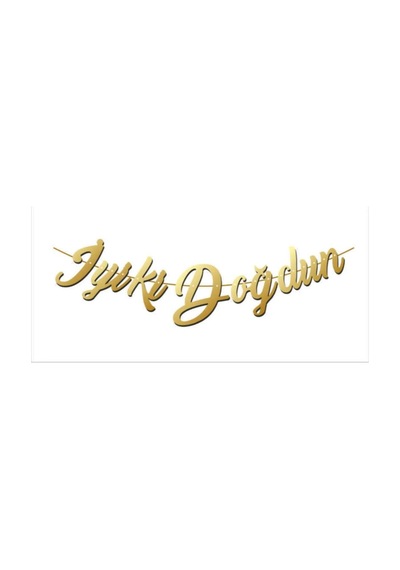 Flama Iyiki Doğdun Yazısı Gold Banner Doğum Günü Diğer