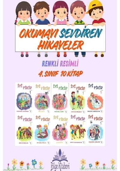 4.sınıf Okumayı Sevdiren Renkli Resimli Hikaye Seti 10 Kitap