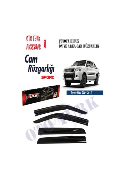 Toyota Uyumlu Hilux Sport 2004-2015 Mugen Cam Rüzgarlığı Ön-Arka