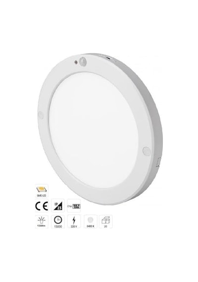 20w Gece Gündüz Sensörlü Sıva Üstü Tavan Armatür Cata Bologna Slim Kasa Panel Led Armatür 2100 Lm Beyaz Işık Enerji Sınıfı F Açık Lacivert