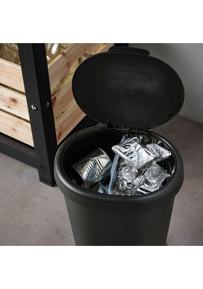 Ikea Hölass Çöp Kutusu, Siyah, 8 Lt