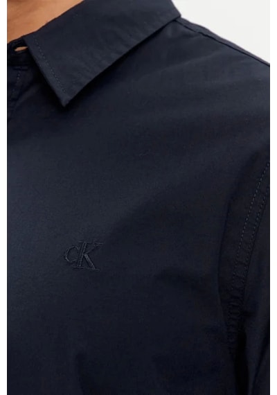Calvin Klein Erkek Pamuklu Slim Fit Lacivert Gömlek Mavi
