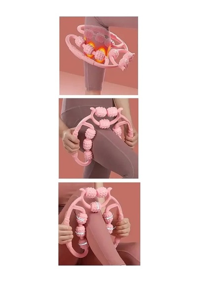 9 Tekerlekli Yoga Fitness Silindiri Roller 5580 Gri
