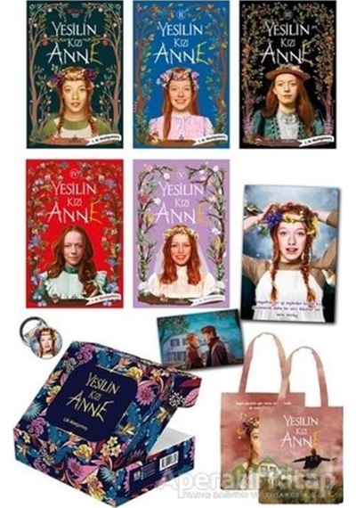 Yeşilin Kızı Anne Seti - 5 Kitap Takım - Kutulu - Özel Çanta-Poster-Kartpostal ve Rozet Hediyeli - Lucy Maud Montgomery - Ephesus Yayınları