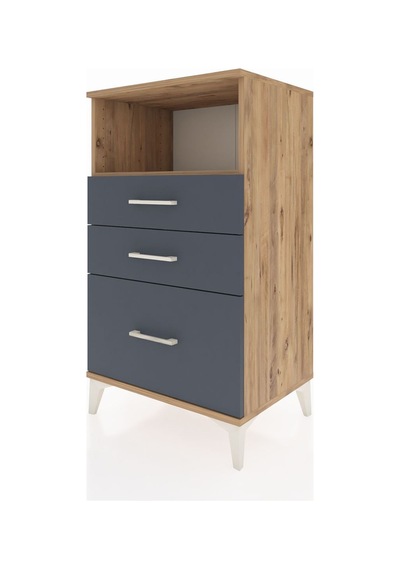 Hyperion Komodin Tek Raflı 3 Çekmeceli 60x44x106 Çam-antrasit Çam