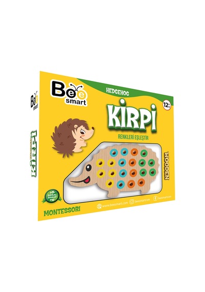 4 Adet Bee Smart Ahşap Kirpi Bul Tak Eğitici Oyuncak