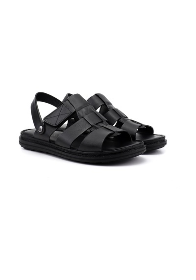 Gönderi(R) Gönderi R Erkek Siyah Hakiki Deri Comfort Sandalet Dyma73142822