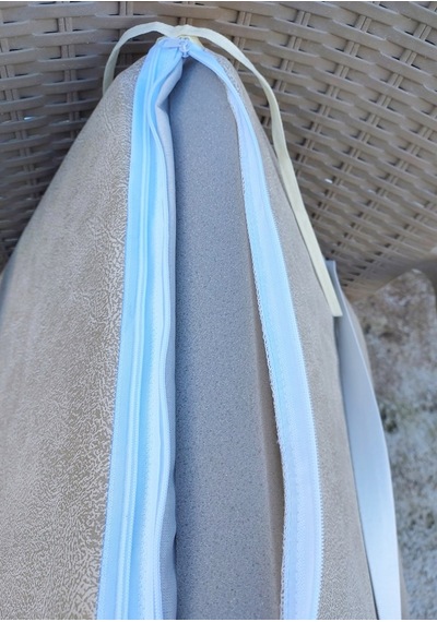 6 Adet Rattan Arkalıklı Sandalye Minderi Kalınlık 4cm -primer Bej Bej