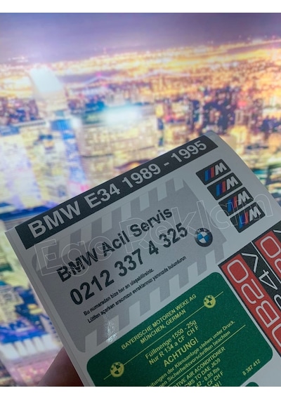 Bmw E34 Etiket Takımı Set Uv Baskı Atmaz Solmaz %100 Memnuniyet