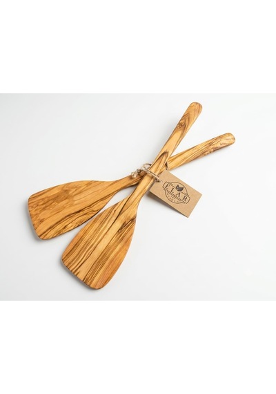 Zeytin Ağacı Spatula 2'li Set İnce Ve Hafif Omlet, Krep, Krep Ve Hafif Tavada Kızartmak İçin Mükemmel Diğer