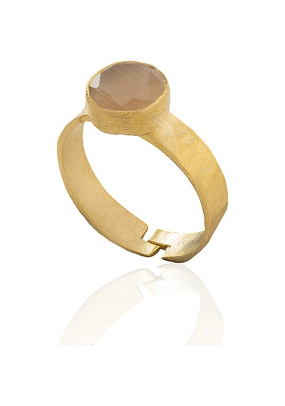 Kadir Jewellery 22 Ayar Altın Kaplama Zirkon Taşlı Kadın Minimal Yüzük Turuncu 91704498