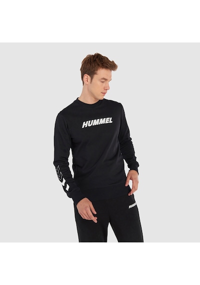 Hummel Elemental Erkek Siyah Yuvarlak Yaka Sweatshirt Siyah