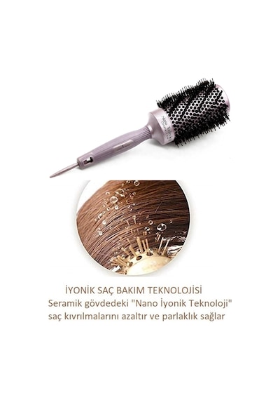 Land Of Myth LOM1184 Seramik+İyonik Termal Fön Saç Fırçası Lila 53 MM