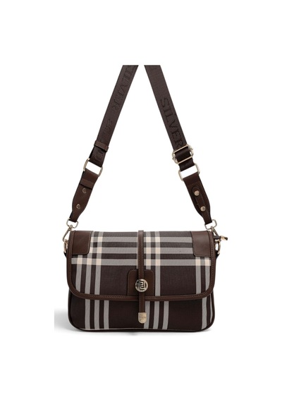 Silver & Polo Silver Polo Kahve - Kahve Çizgili Ekose Kadın Çapraz Çanta Sp1182