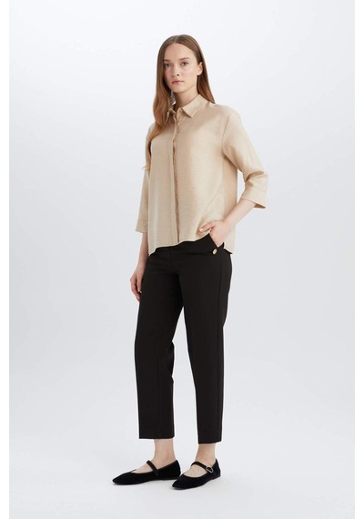 DeFacto 	Regular Fit Basic Düz Yarım Kollu Gömle E4987AX25SPBG352