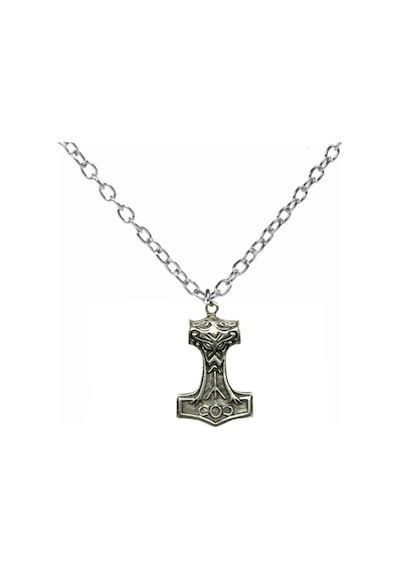 İskandinav Thor Figürlü Unisex Kolye 60 Cm Zincirli, Güç Ve Mitoloji Temalı Viking Tasarım Çok renkli