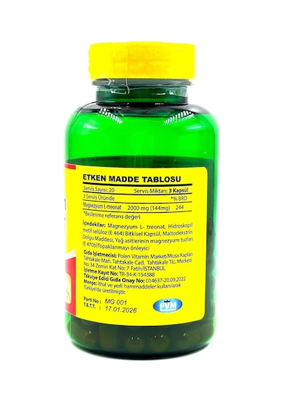 Tr Magnezyum L-treonat 2000 Mg 60 Kapsül