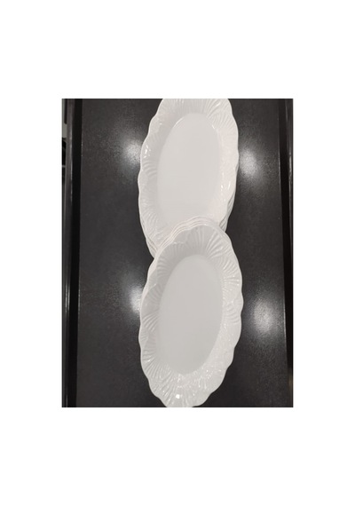 6 Adet 21x14 Cm Melamin Kırılmaz Kayık Salata Tabağı Servis Tabağı Yemek Meze Tabağı Beyaz