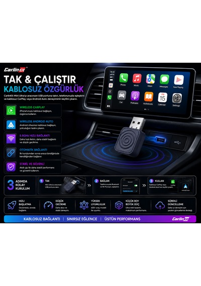 Mini Ultra 5 Kablosuz Carplay & Android Auto Adaptörü Diğer