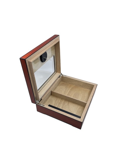 Parmida Ahşap Puro Kutusu Humidor - Dijital Göstergeli Tasarım Koyu Ceviz