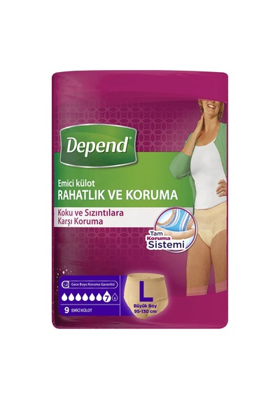 Depend Emici Külot Kadın Büyük 9'lu - 3 Adet Tarı Diğer