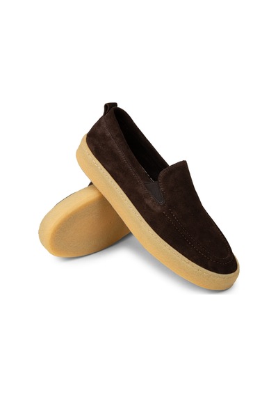Deery Erkek Hakiki Süet Kahverengi Loafer Ayakkabı - 02047mkhvc01