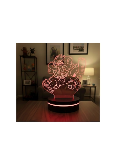 Luffy Gear 5 , One Piece - 3 Boyutlu 16 Renk Dekoratif Gece Lambası 3d