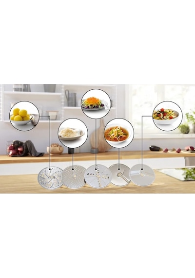 Bosch Uyumlu Mums6zs00 Serie 6 Mutfak Makinesi  Kıyma Çekme Aparatı Ve Rende Seti