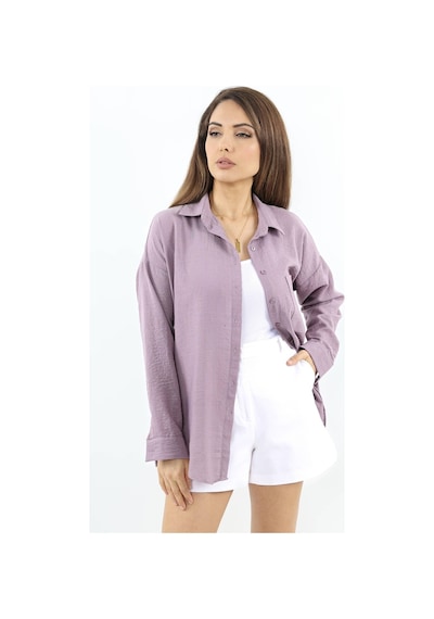Ritnice Kadın Well Violet Keten Gömlek Mor