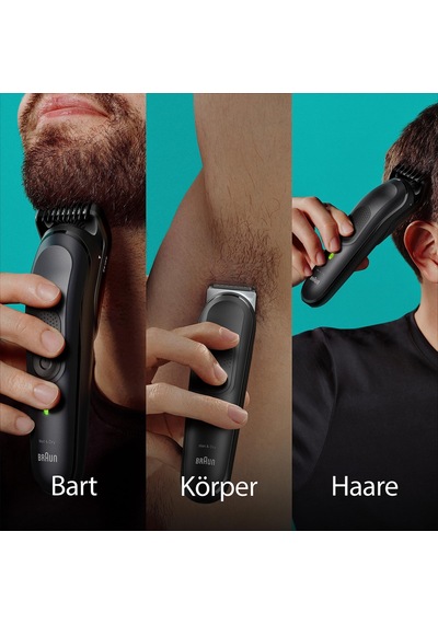Braun Hepsi Bir Arada Giyotin Seti 7, 12'si 1 Arada Çoklu Bakım, Sakal Kesme Makinesi, Burun Kılı Kesme Makinesi, Yüz, Baş Ve Vücut İçin Saç Kesme Makinesi 100 Dak. Pil, 14 Uzunlukta 3-21 Mm , Su Geçirmez, Mgk7460, Siyah