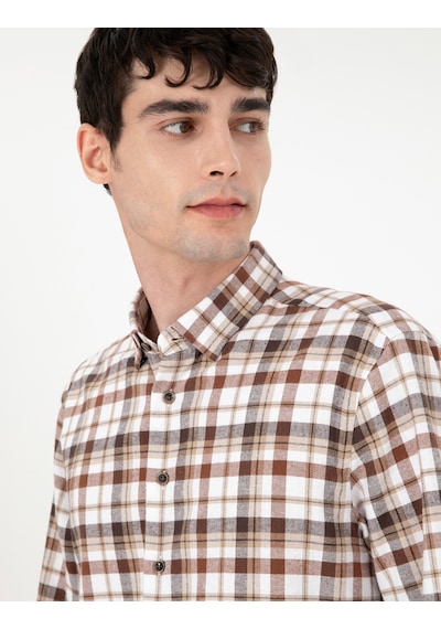 Pierre Cardin Erkek Kahverengi Gömlek Desenli 50292882-vr029 Kahverengi