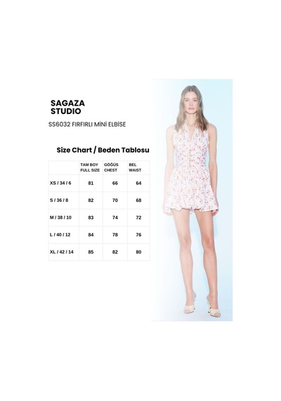 Sagaza Studio Ss6032 Beli Düğmeli Balon Elbise Cok Renklı
