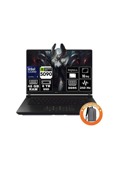Asus ROG Strix Scar 16 G635LX-RW144-A15 Ultra 9 275HX 48 GB 8 TB SSD RTX5090 16" Free Dos Dizüstü Bilgisayar