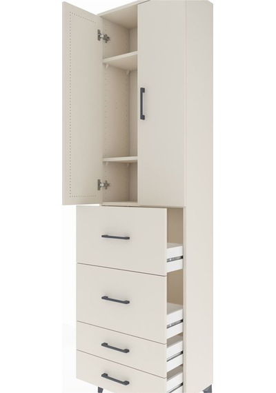 Arges Dolap 3 Raflı 4 Çekmeceli 2 Kapaklı 60x30x221 Aytaşı-aytaşı Aytası
