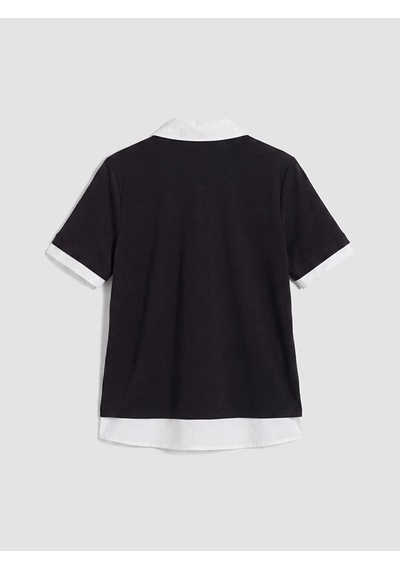 Lcw Everyday Siyah Polo Yaka Kadın Tişört