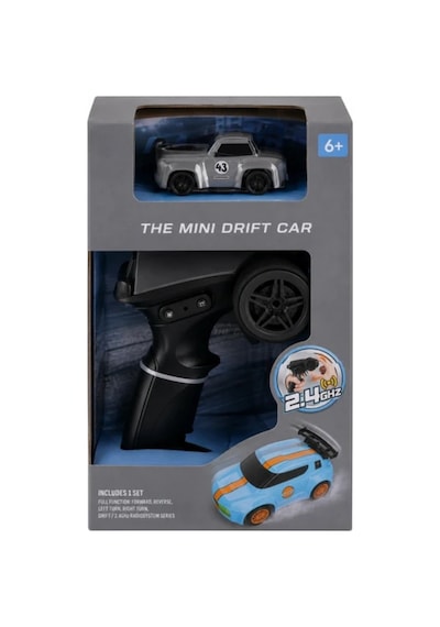 Uzaktan Kumandalı Şarjlı Mini Drift Arabası 1:64 Ölçek Işıklı Rc Model Araç Gri