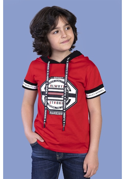 Toontoy Kids Toontoy Erkek Çocuk Kapüşonlu Baskılı Tişört Yeşil