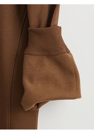 Lcw Vision Kahverengi Polo Yaka Erkek Kalın Sweatshirt