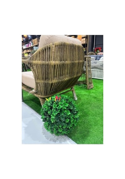 Top Şimşir Yapay Çiçek, Yapay Ağaç Dekorasyon Bitkisi, 35 Cm Çap, Yeşil Diğer