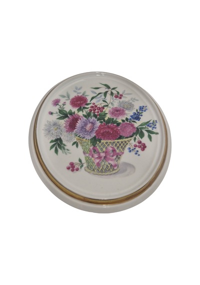 Vintage Dekoratif Çiçek Temalı Porselen Duvar Tabağı 13,5cm 001