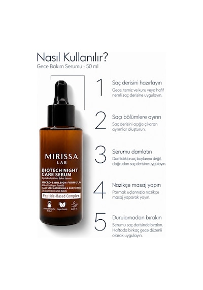 Mirissa Lab Saç Dökülmesi Karşıtı Çoklu Peptit Biotin Kompleksi Hassas Saç Derisi Serumu 50 Ml