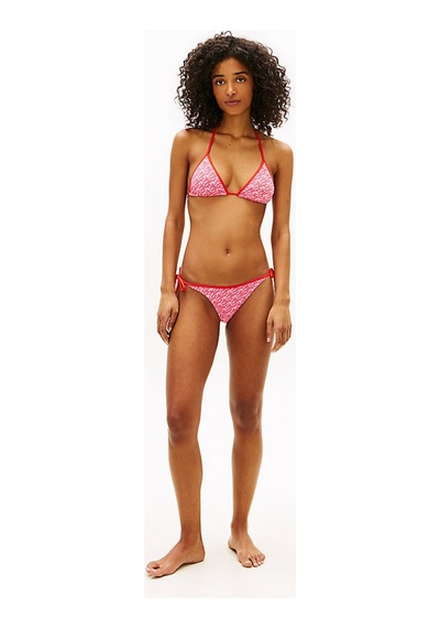 Tommy Hilfiger Kadın Triangle Baskı Detaylı Bikini Üstü-16080 Gül Rengi