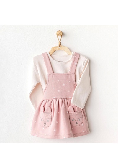 Andywawa Ac25054 Puppy Gazelle Bebe Elbise Takım Pink Pink Pembe