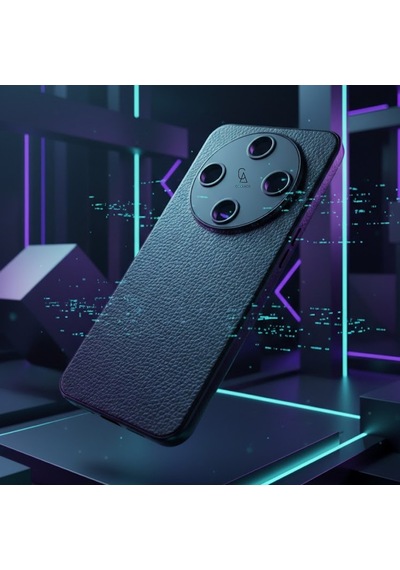 Honor Magic 8 Lite Uyumlu Deri Dokulu Yumuşak Silikon Telefon Kılıfı Kapak Lacivert