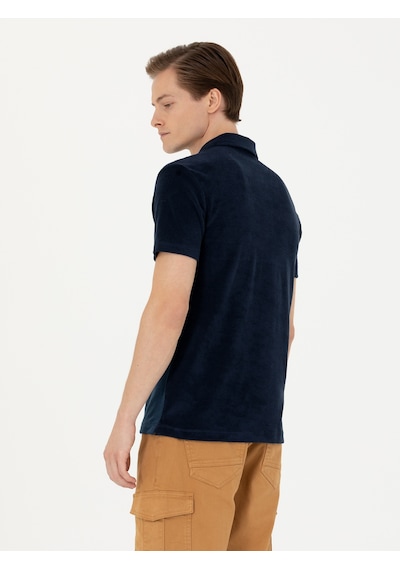 Lacivert Slim Fit Polo Yaka T-shirt