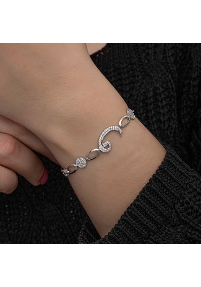 Gümüş Vav Kadın Bileklik Gümüş - Rose Gold