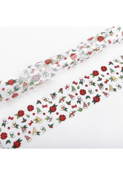 Folyo Tırnak Tasarım 1 Metre Yılbaşı 08 - Yılbaşı Temalı Nail Art Transfer Folyosu Beyaz
