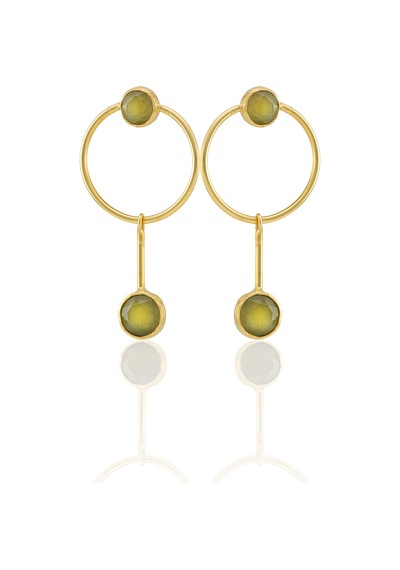Kadir Jewellery 22 Ayar Altın Kaplama Kadın Sallantılı Küpe -el İşçiliği Ve Hipoalerjenik Küpe Altın - Zeytin Yeşili 62993435