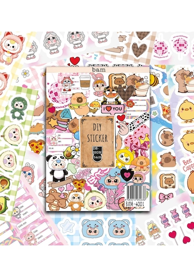 Cute Baby My Dıy Sticker Book 24 17 Cm 16 Sayfa Özel Tasarım Rengarenk Sticker Kitabı